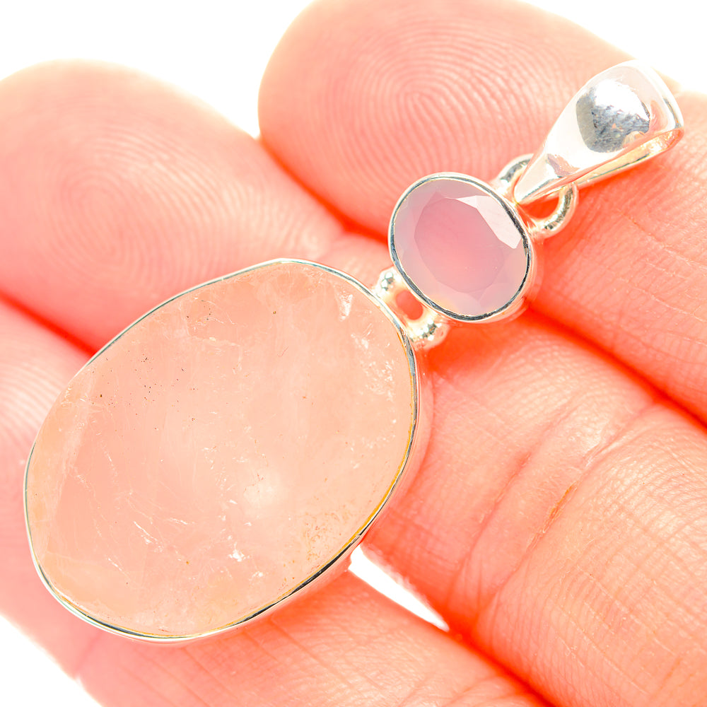 Rose Quartz Pendants handcrafted by Anasilvercos - PD32279