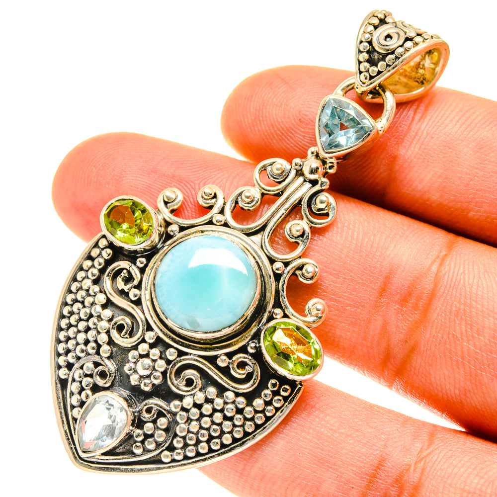 Larimar Pendants handcrafted by Anasilvercos - PD3228