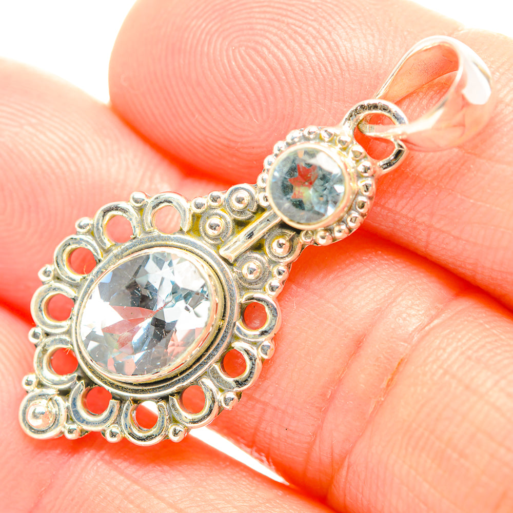 Blue Topaz Pendants handcrafted by Anasilvercos - PD32291