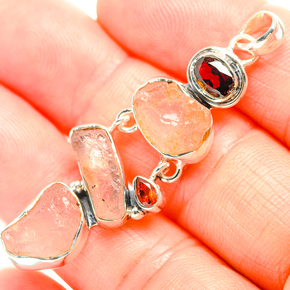 Rose Quartz Pendants handcrafted by Anasilvercos - PD32314
