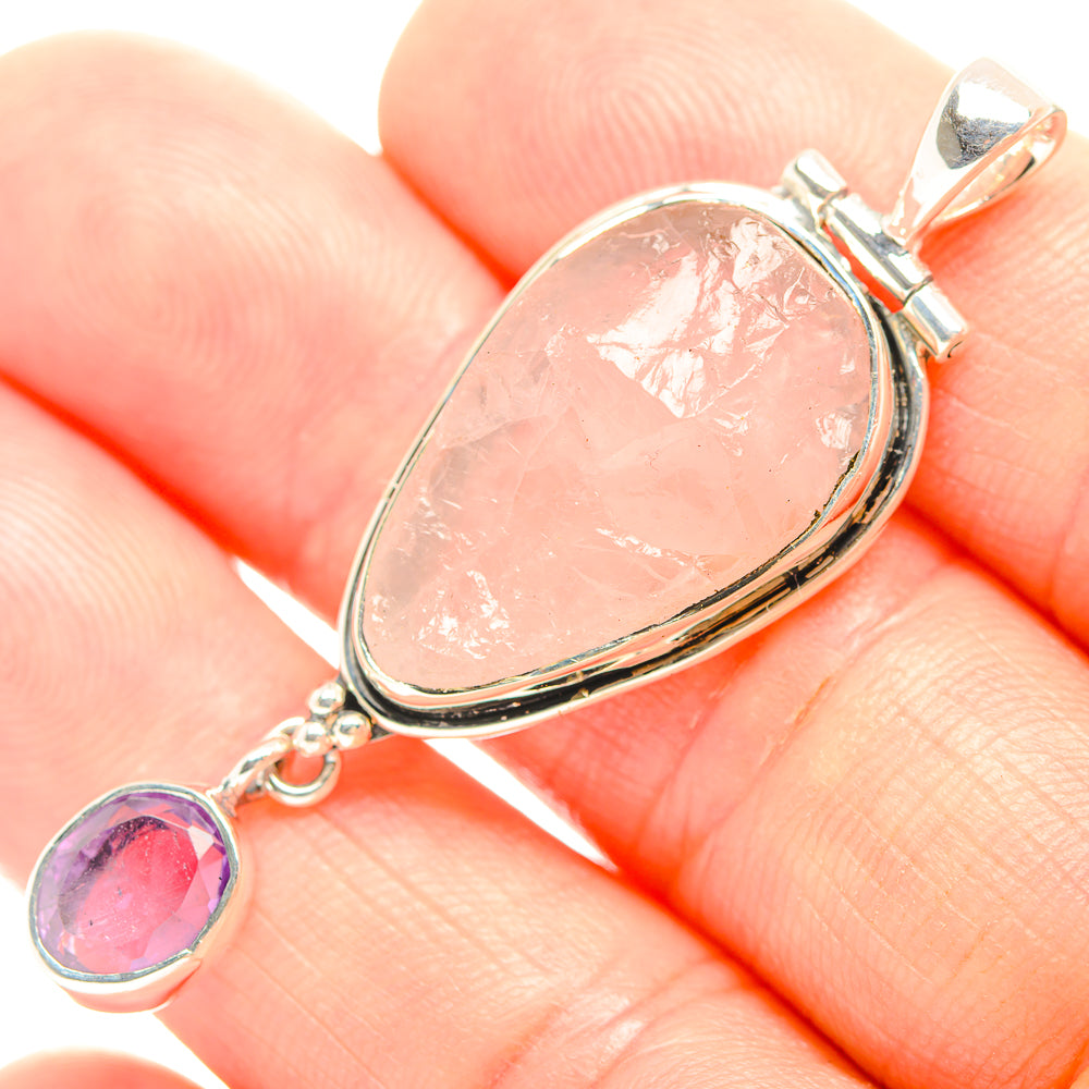 Rose Quartz Pendants handcrafted by Anasilvercos - PD32338
