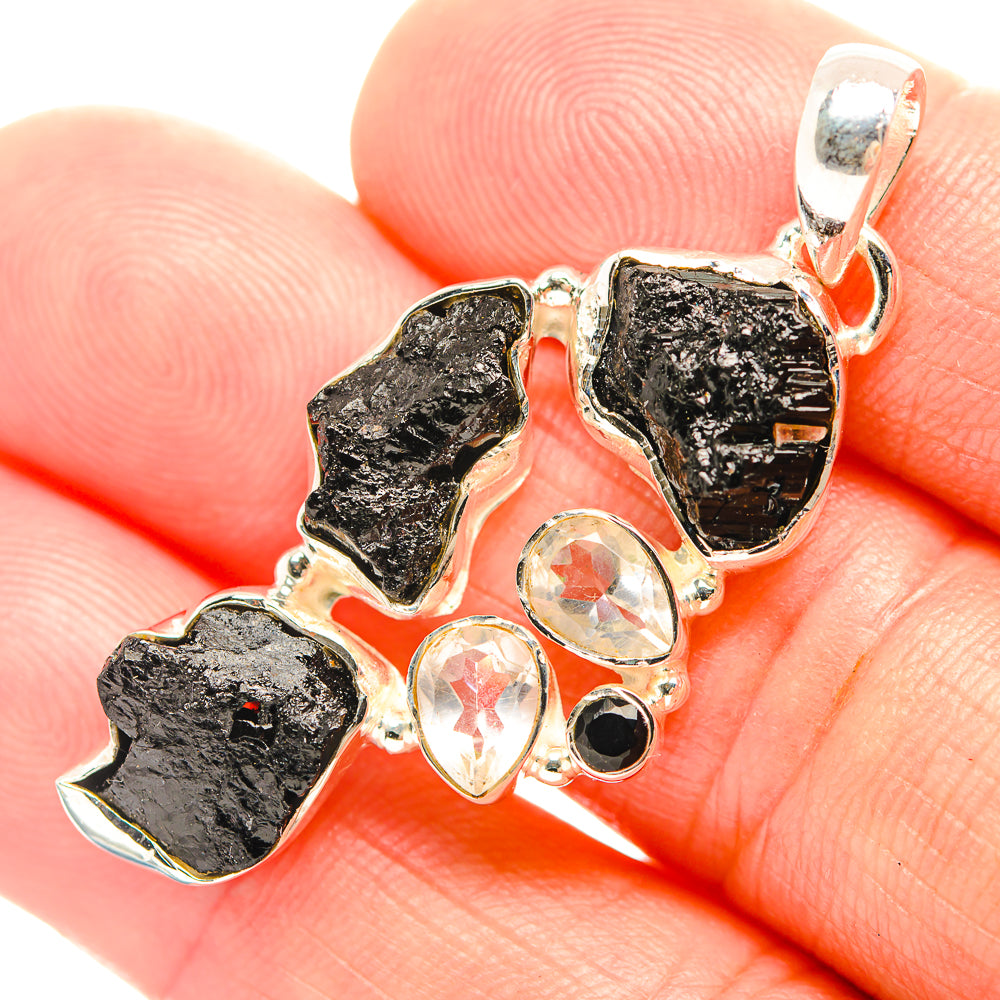 Black Tourmaline Pendants handcrafted by Anasilvercos - PD32343