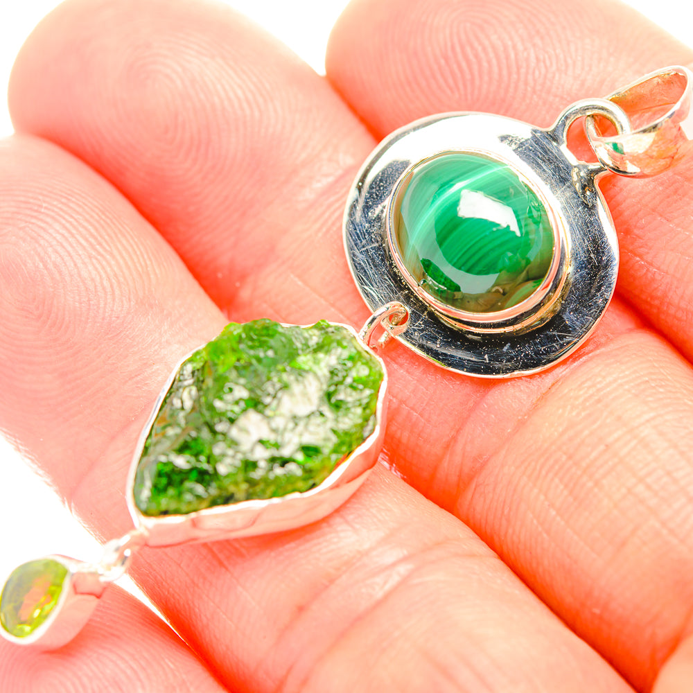Chrome Diopside Pendants handcrafted by Anasilvercos - PD32345