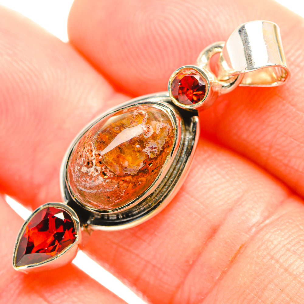 Mexican Fire Opal Pendants handcrafted by Anasilvercos - PD32356