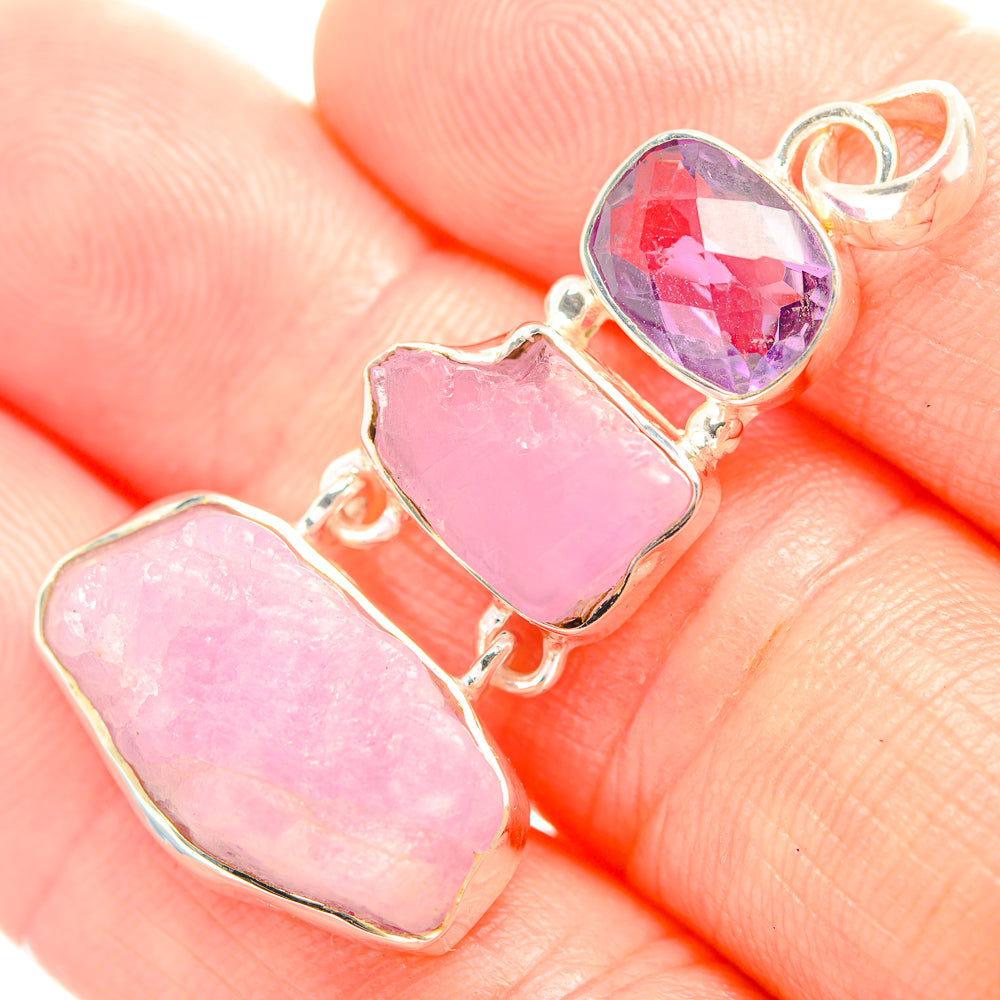 Rose Quartz Pendants handcrafted by Anasilvercos - PD32360
