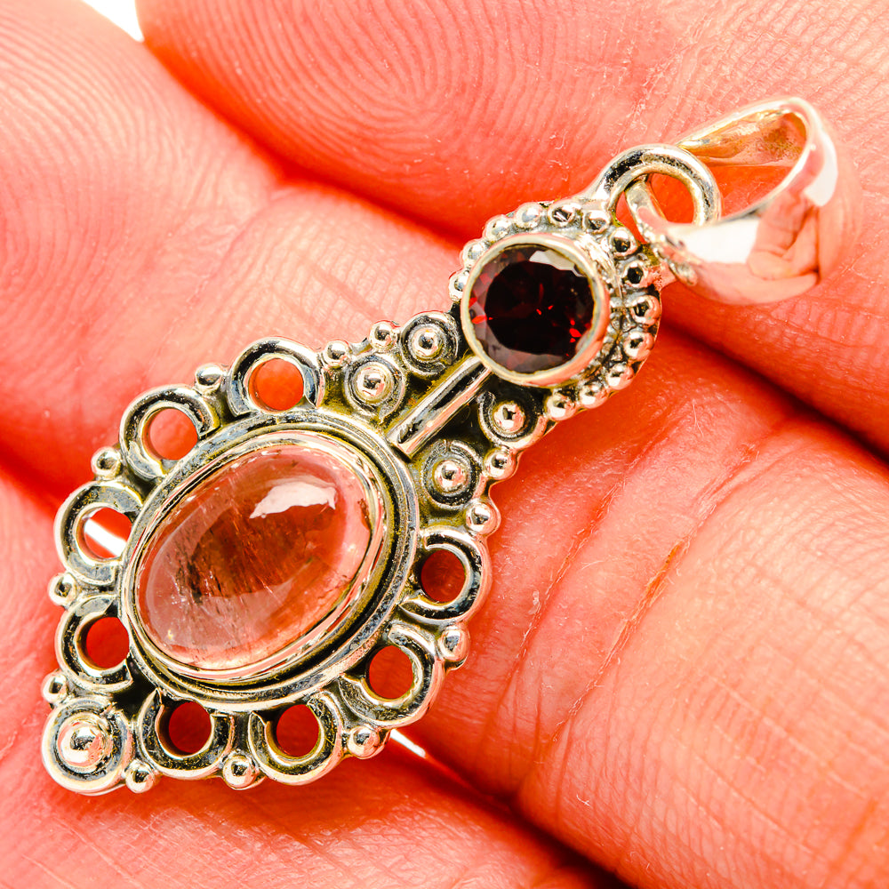 Pink Tourmaline Pendants handcrafted by Anasilvercos - PD32383