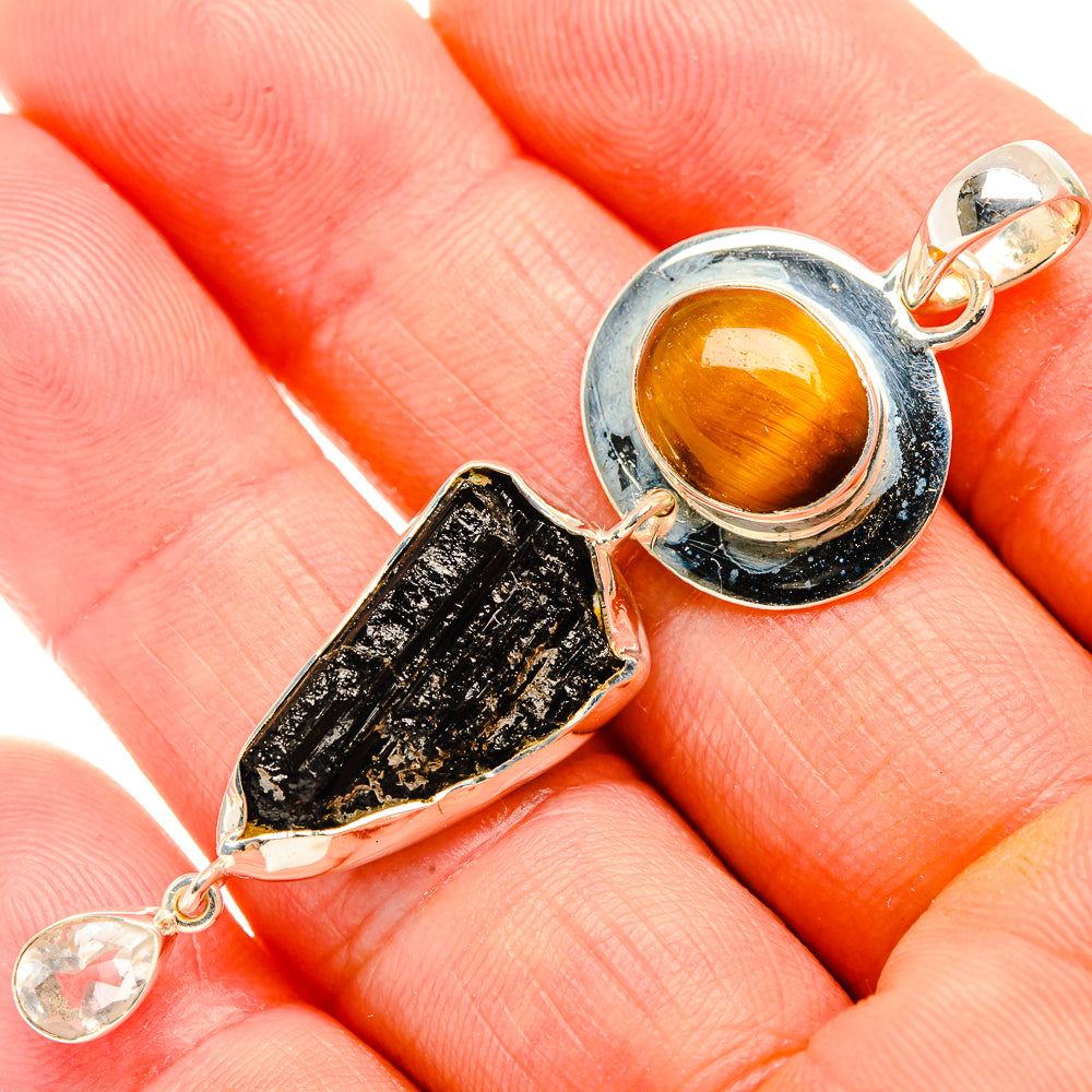 Black Tourmaline Pendants handcrafted by Anasilvercos - PD32385