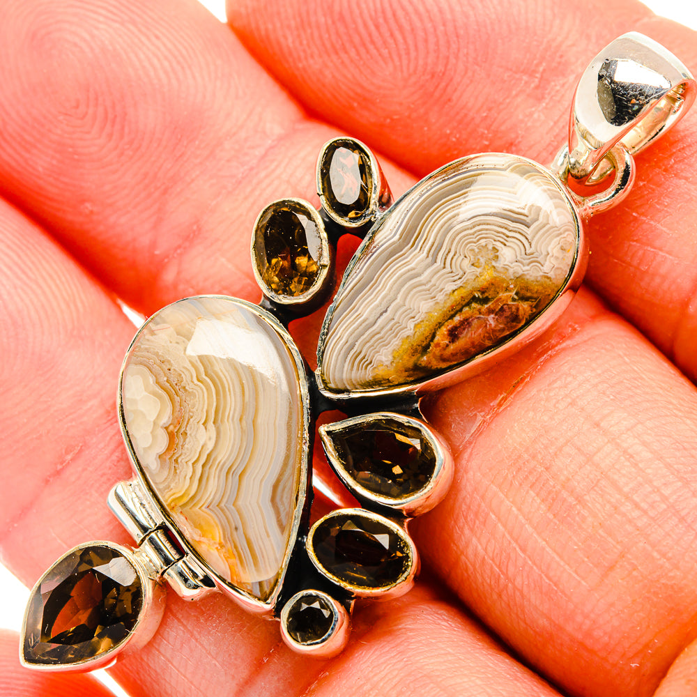 Laguna Lace Agate Pendants handcrafted by Anasilvercos - PD32403