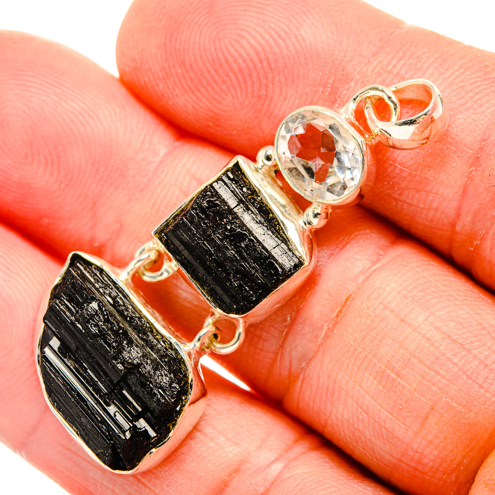 Black Tourmaline Pendants handcrafted by Anasilvercos - PD32409