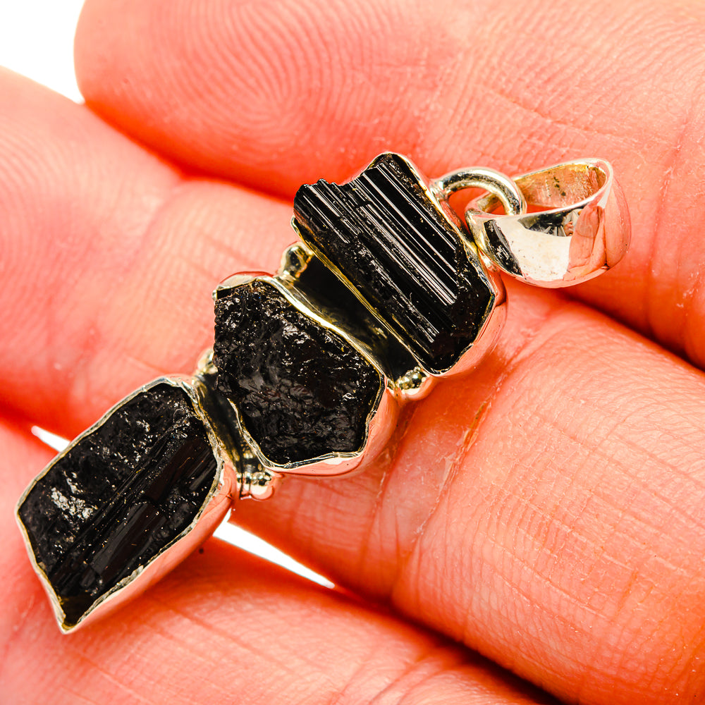 Black Tourmaline Pendants handcrafted by Anasilvercos - PD32412