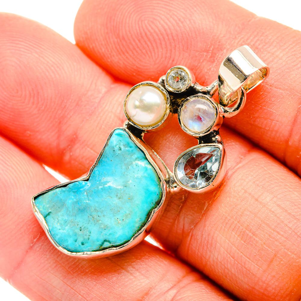 Chrysocolla Pendants handcrafted by Anasilvercos - PD32413