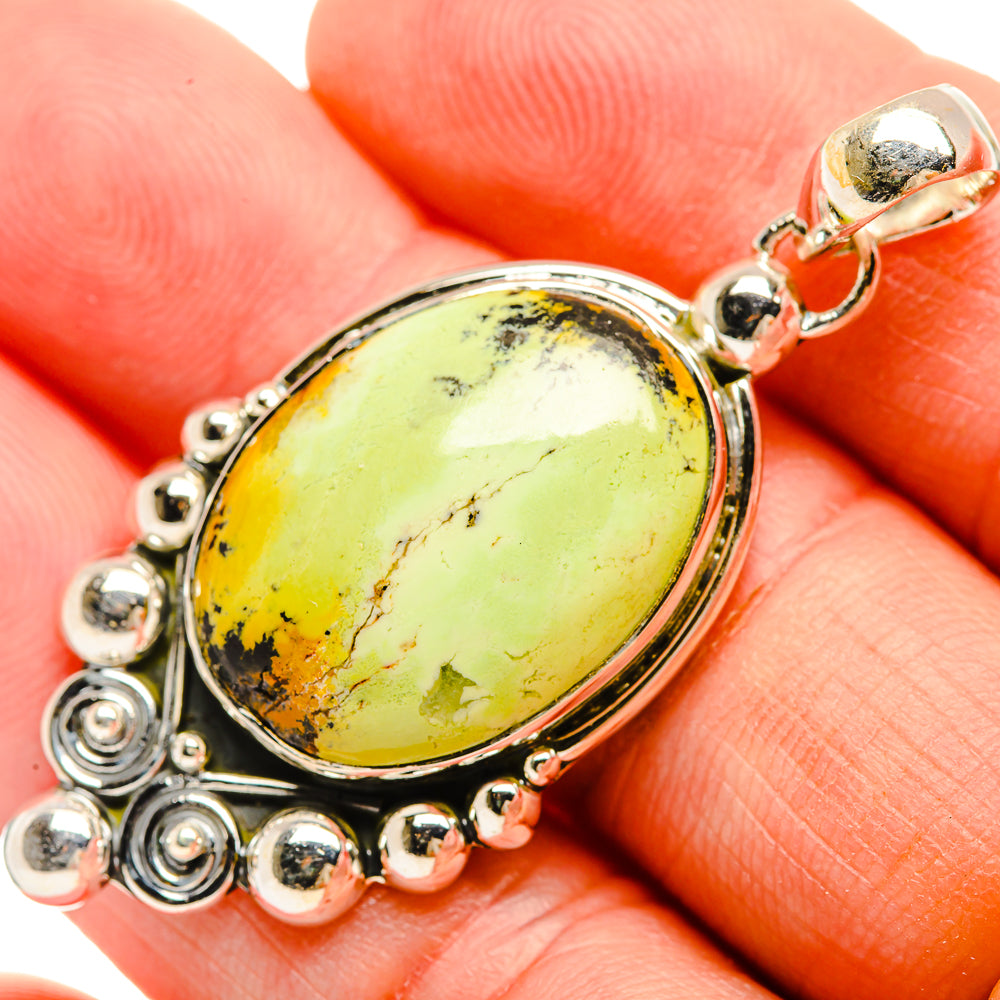 Lemon Chrysoprase Pendants handcrafted by Anasilvercos - PD32416