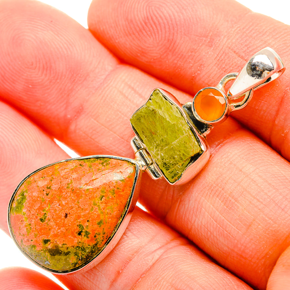 Unakite Pendants handcrafted by Anasilvercos - PD32418