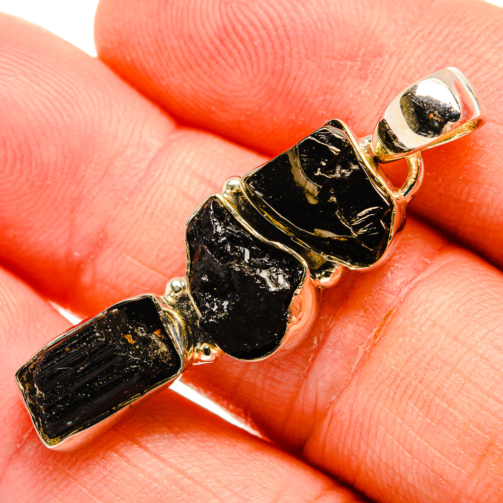 Black Tourmaline Pendants handcrafted by Anasilvercos - PD32419