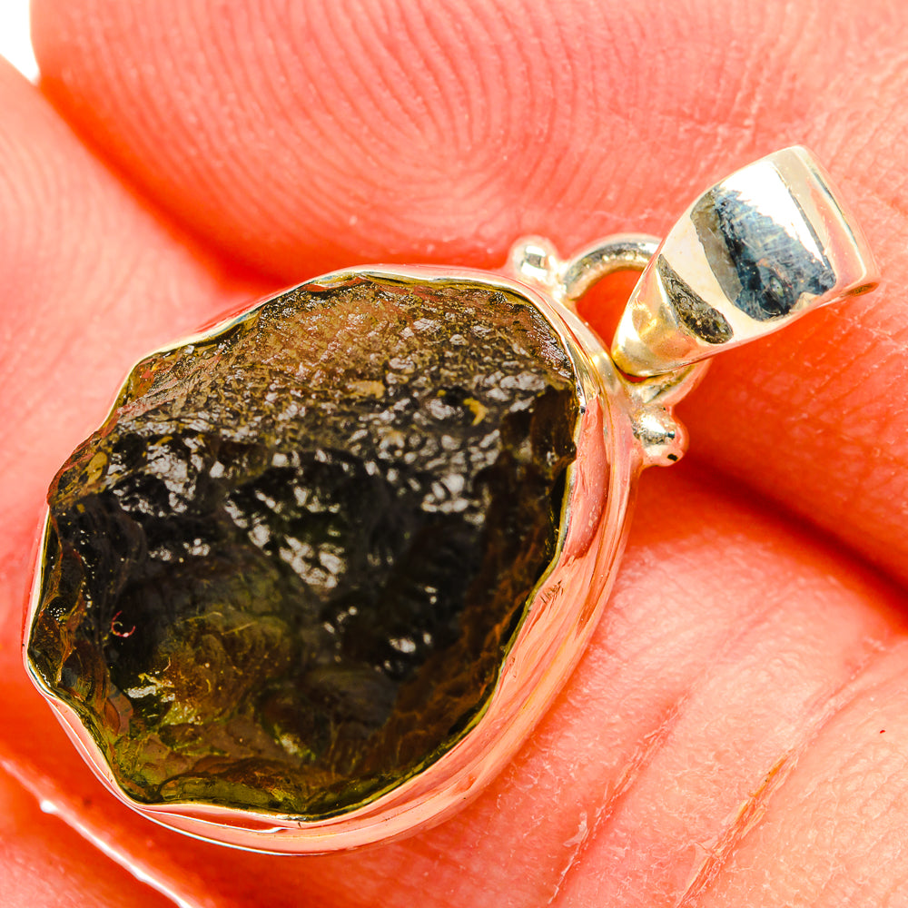 Czech Moldavite Pendants handcrafted by Anasilvercos - PD32433 - Photo 2