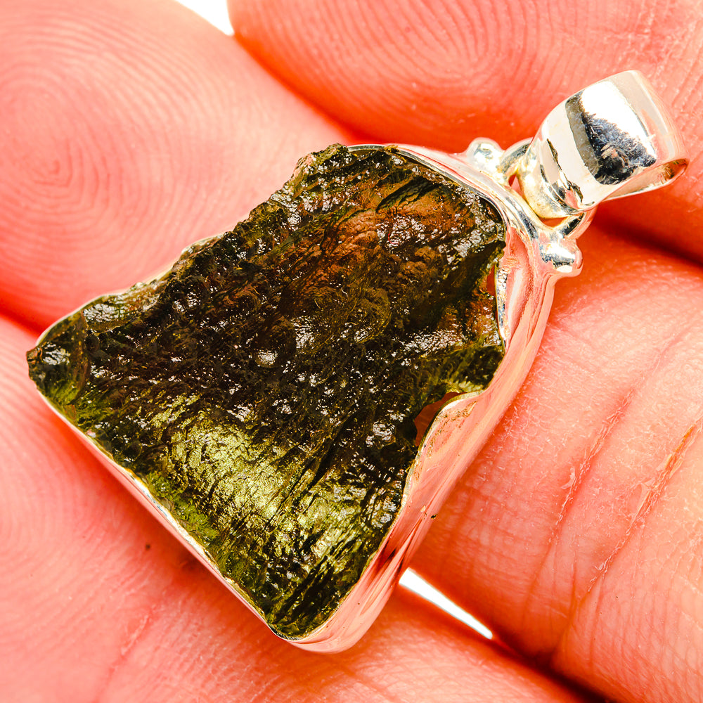 Czech Moldavite Pendants handcrafted by Anasilvercos - PD32442 - Photo 2