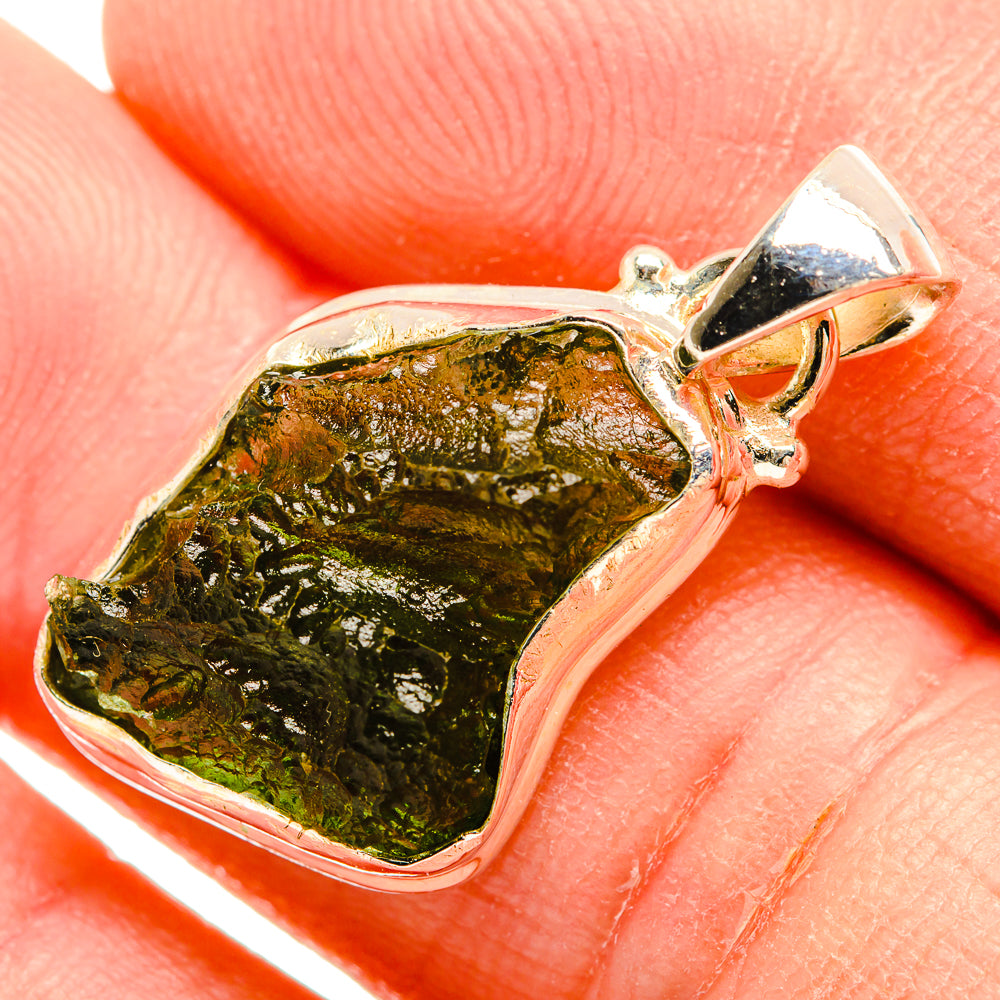 Czech Moldavite Pendants handcrafted by Anasilvercos - PD32450 - Photo 2