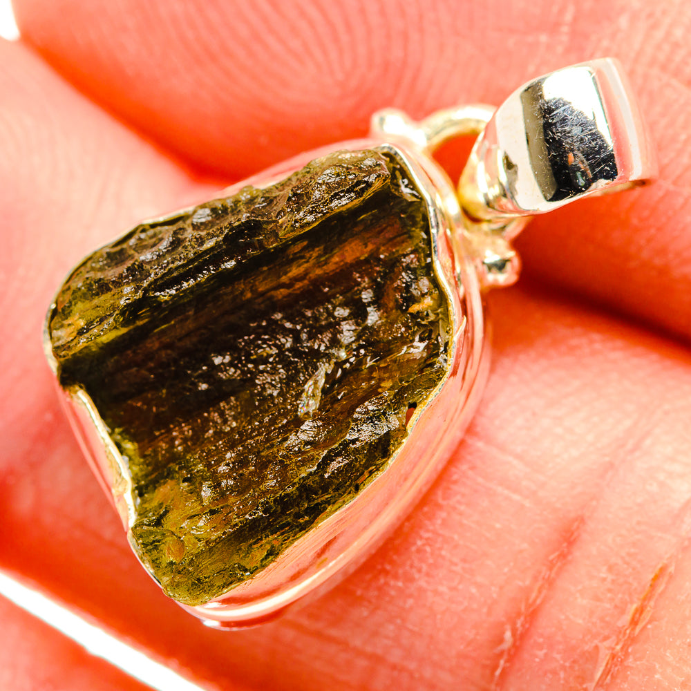 Czech Moldavite Pendants handcrafted by Anasilvercos - PD32452 - Photo 2
