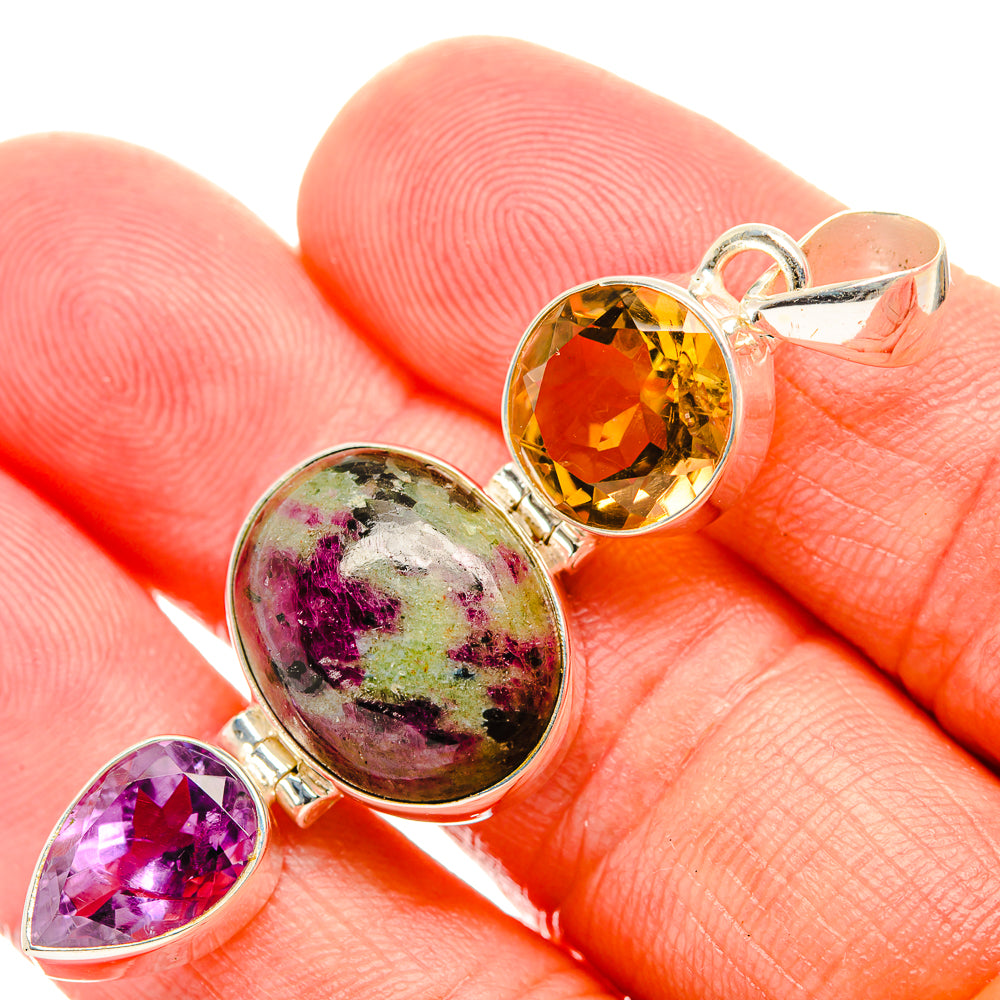 Russian Eudialyte Pendants handcrafted by Anasilvercos - PD32453