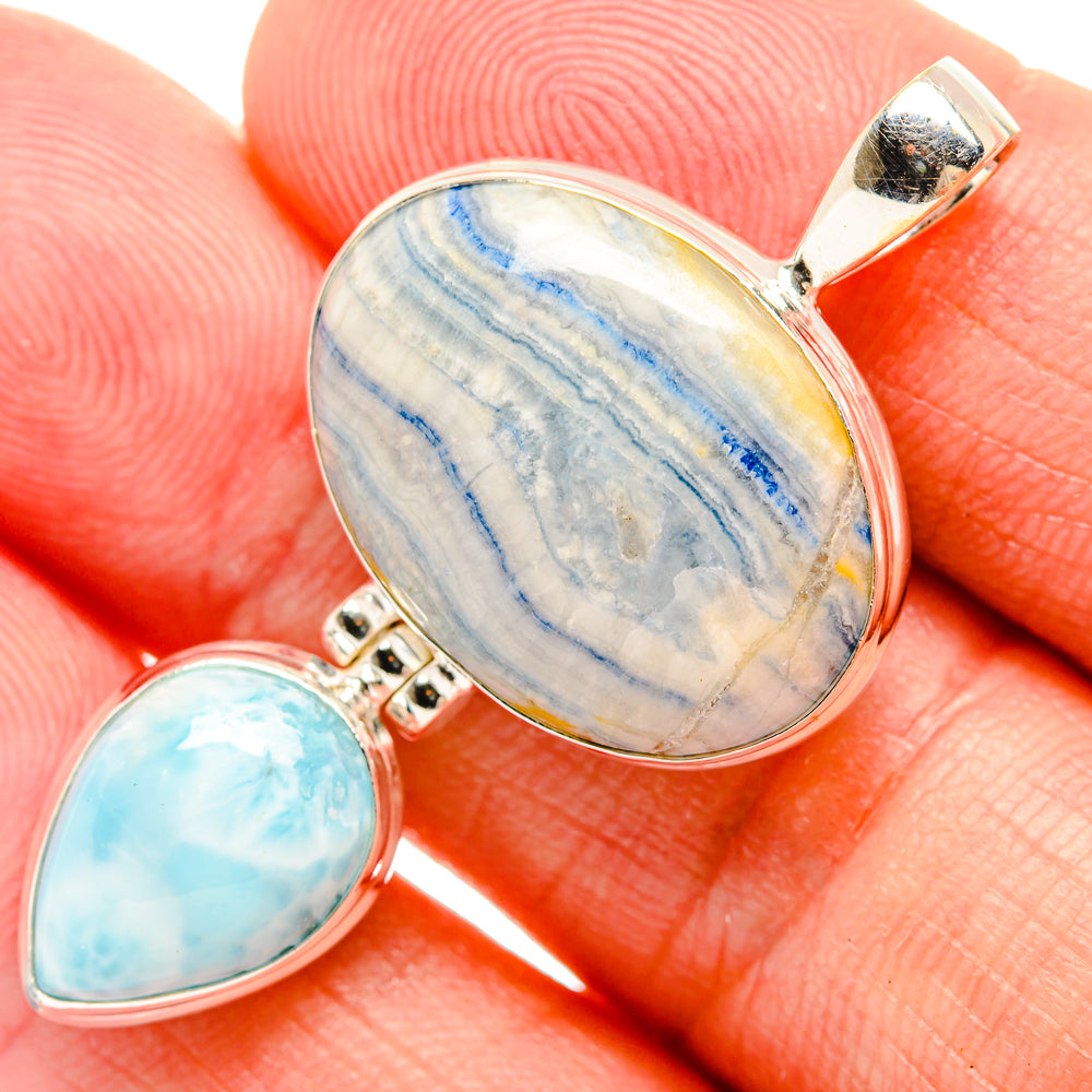 Blue Scheelite Pendants handcrafted by Anasilvercos - PD32454