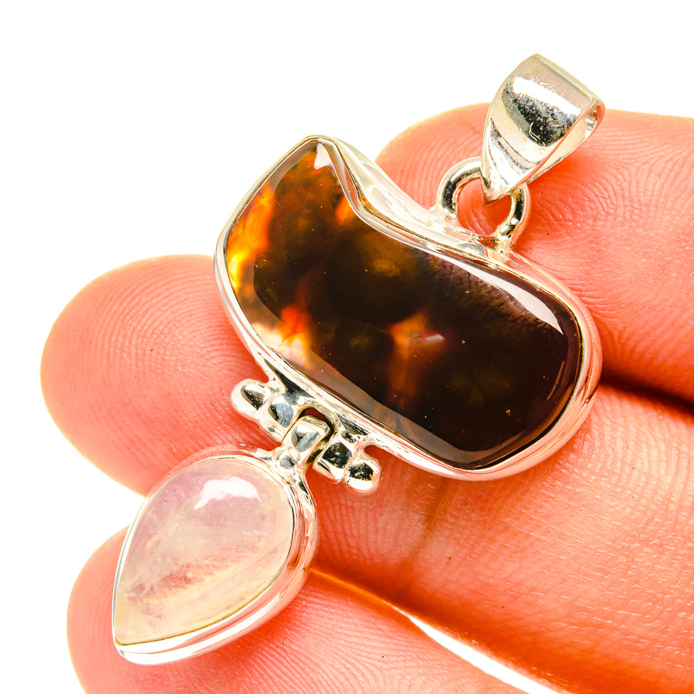 Mexican Fire Agate Pendants handcrafted by Anasilvercos - PD3248