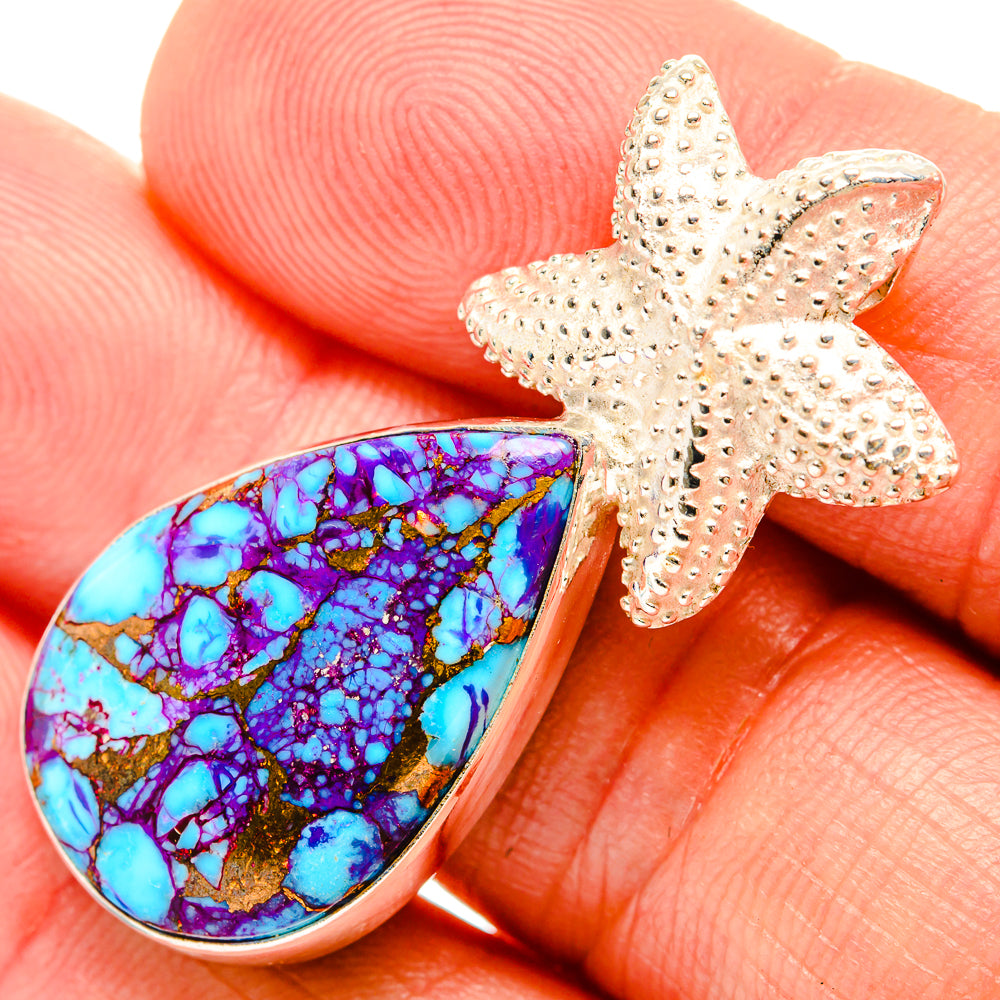 Purple Copper Composite Turquoise Pendants handcrafted by Anasilvercos - PD32482