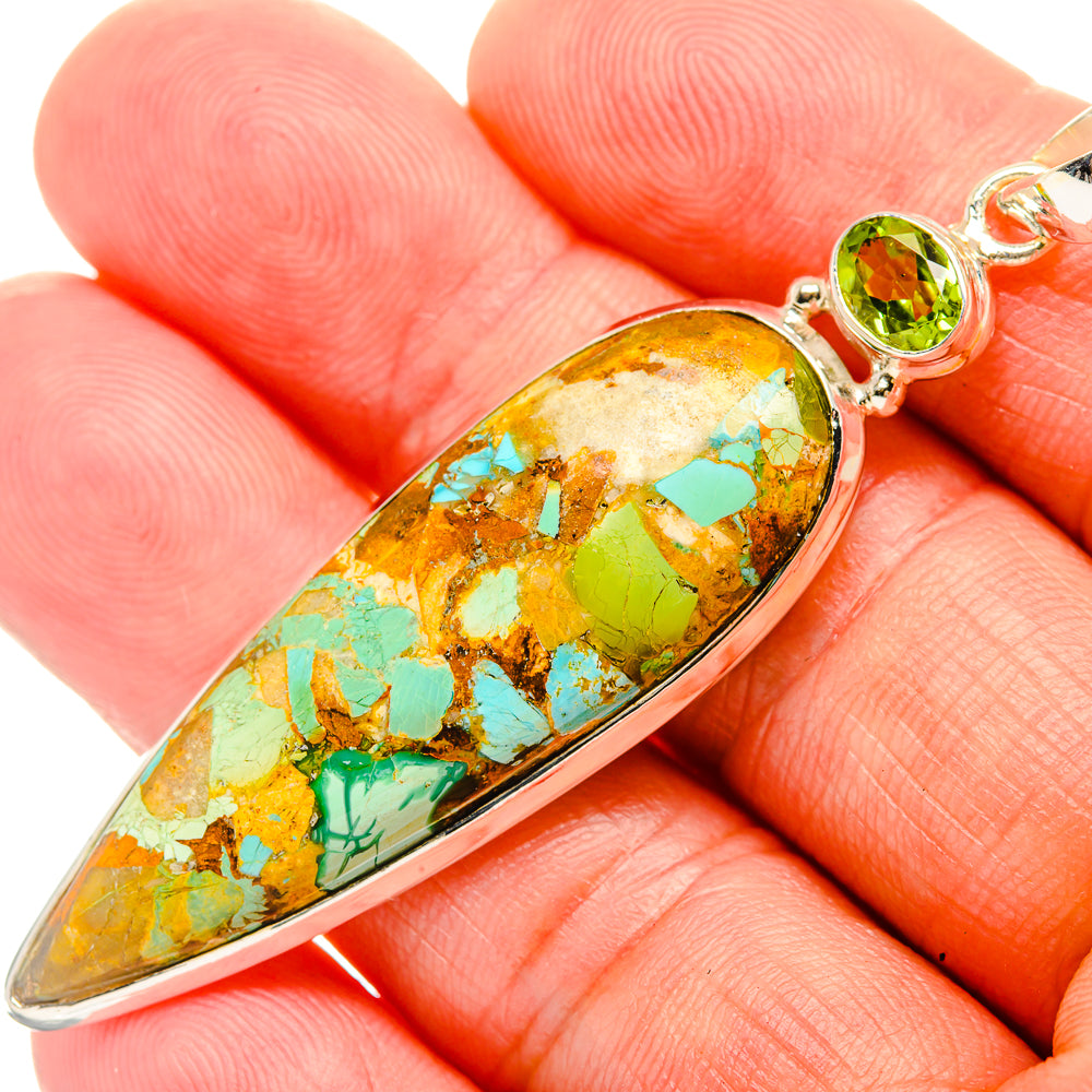 Blue Copper Composite Turquoise Pendants handcrafted by Anasilvercos - PD32506