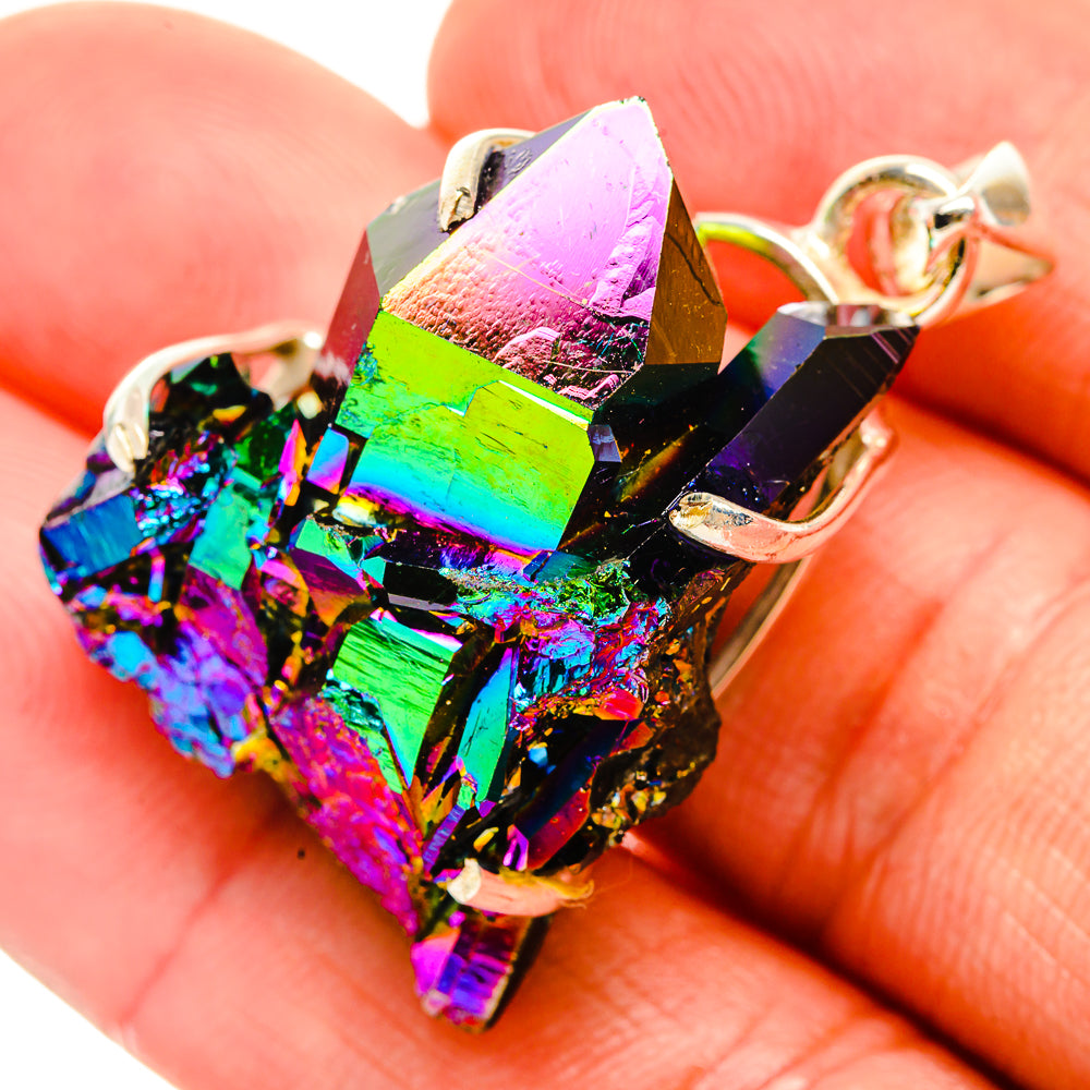 Titanium Sunshine Druzy Pendants handcrafted by Anasilvercos - PD32518