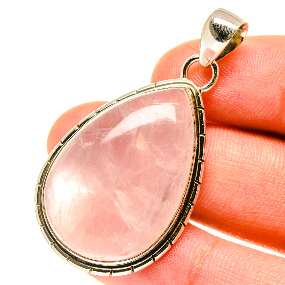 Rose Quartz Pendants handcrafted by Anasilvercos - PD3252