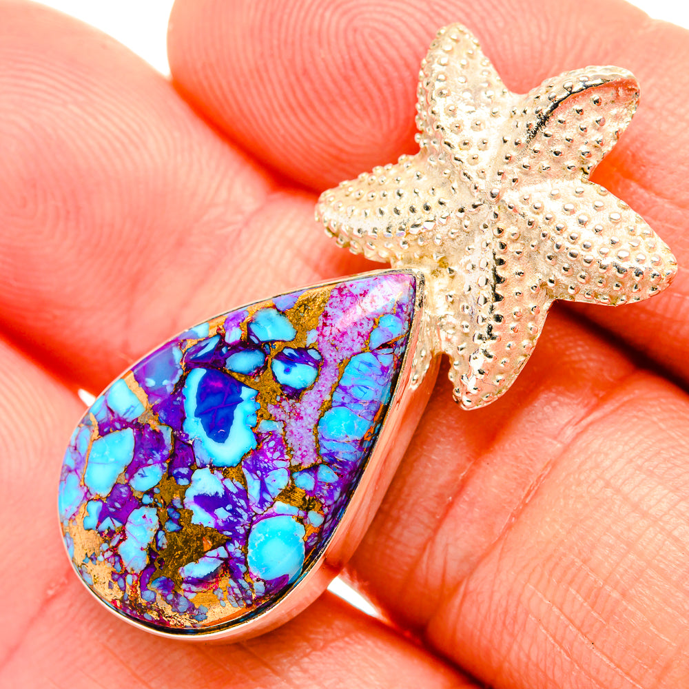 Purple Copper Composite Turquoise Pendants handcrafted by Anasilvercos - PD32549