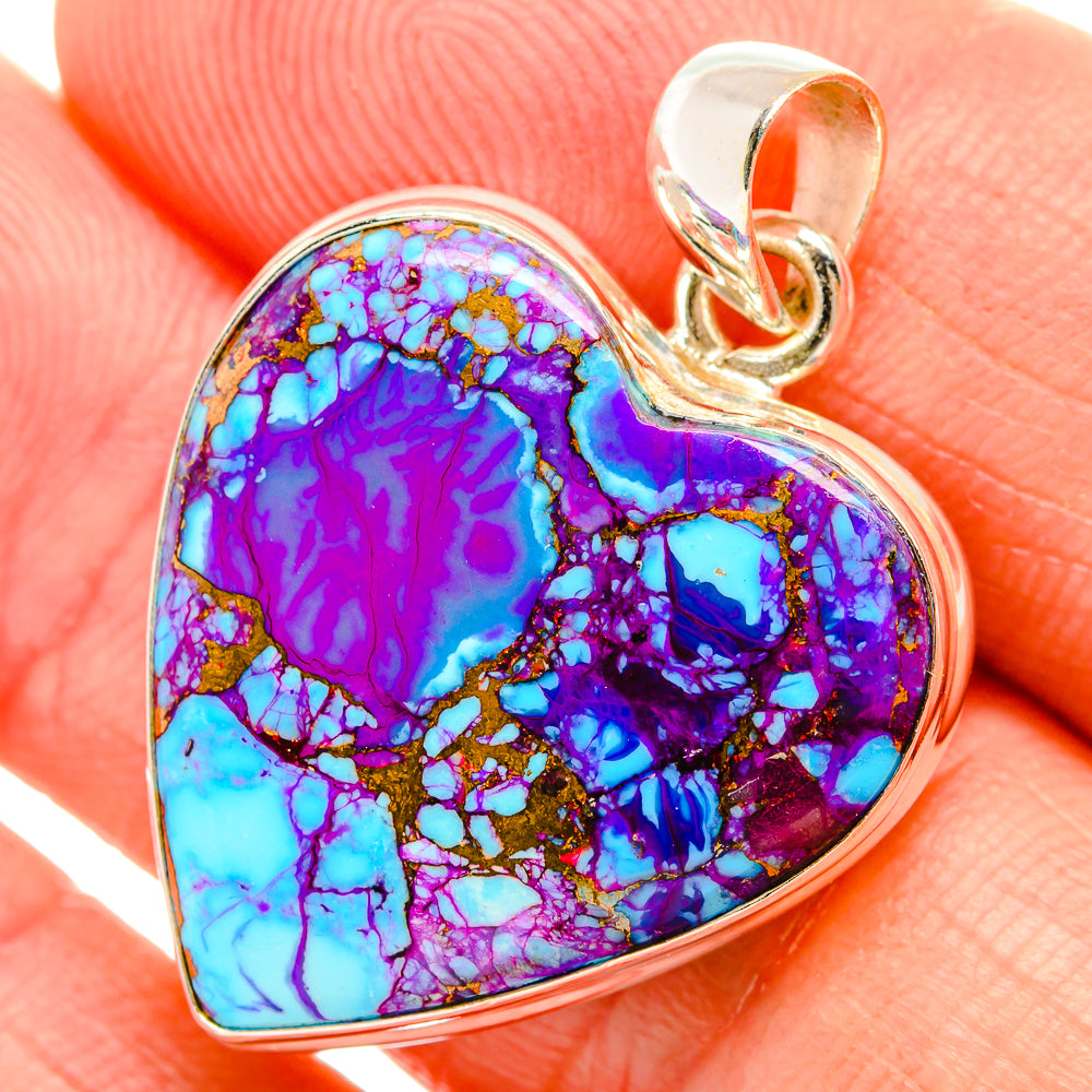 Purple Copper Composite Turquoise Pendants handcrafted by Anasilvercos - PD32551