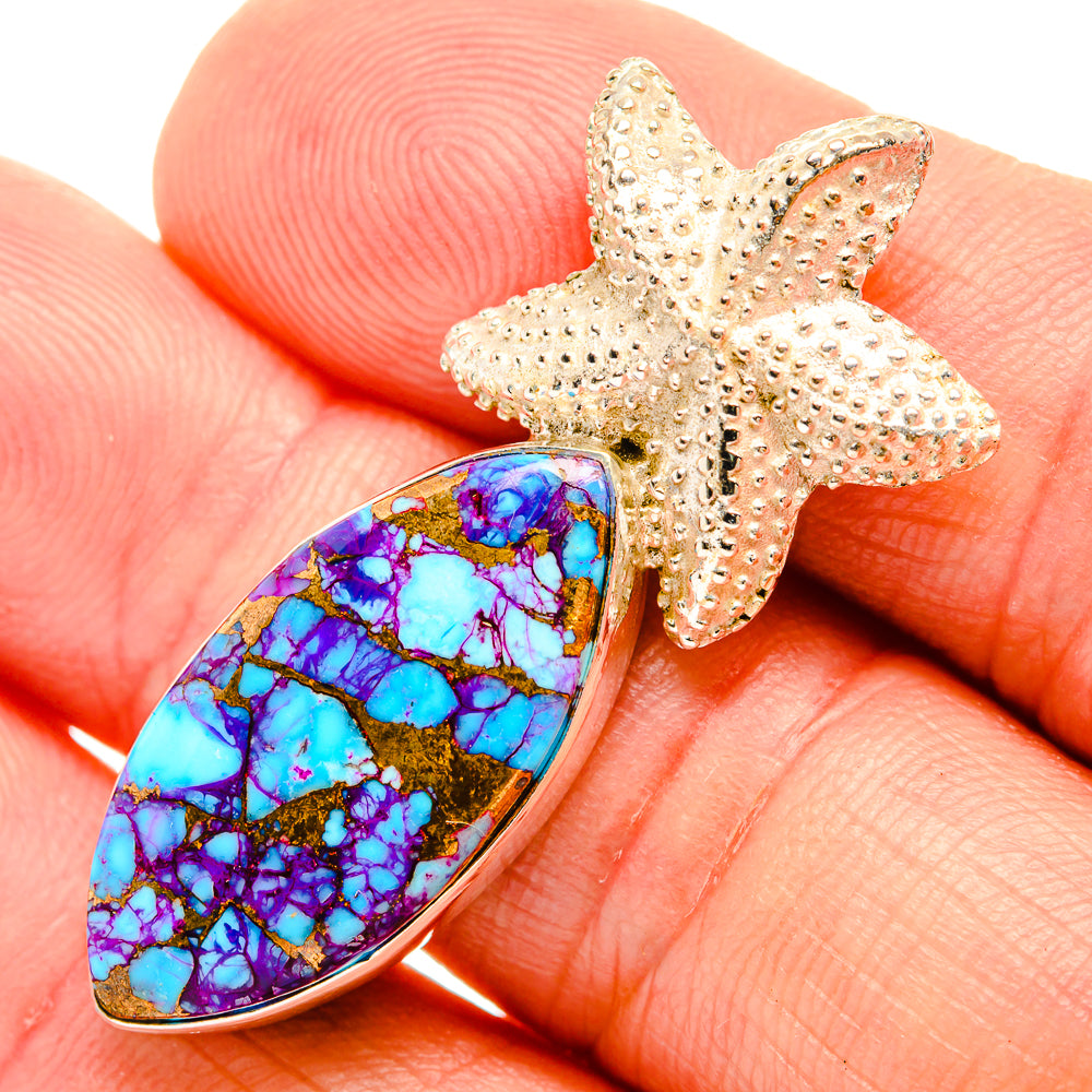 Purple Copper Composite Turquoise Pendants handcrafted by Anasilvercos - PD32562