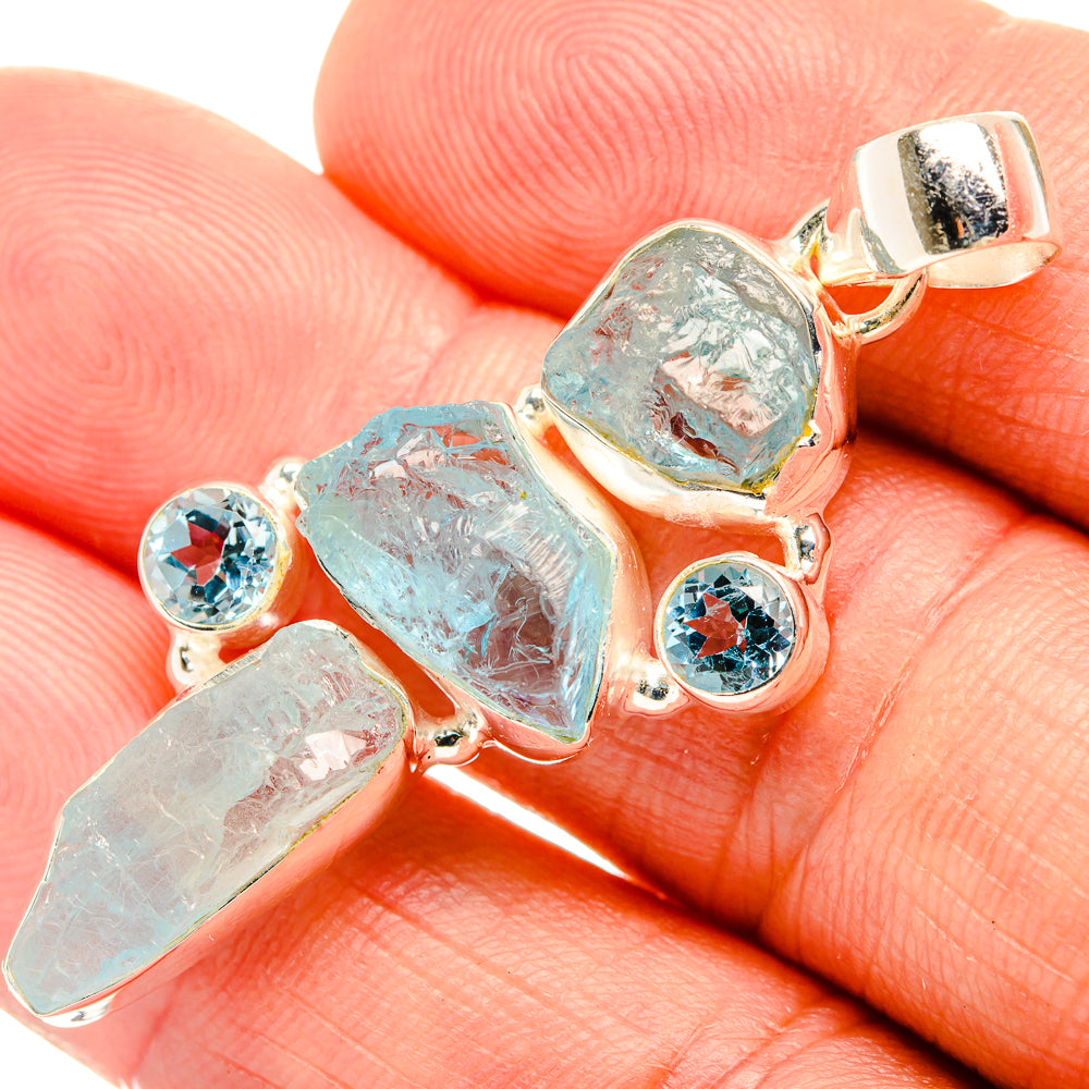 Aquamarine Pendants handcrafted by Anasilvercos - PD32585