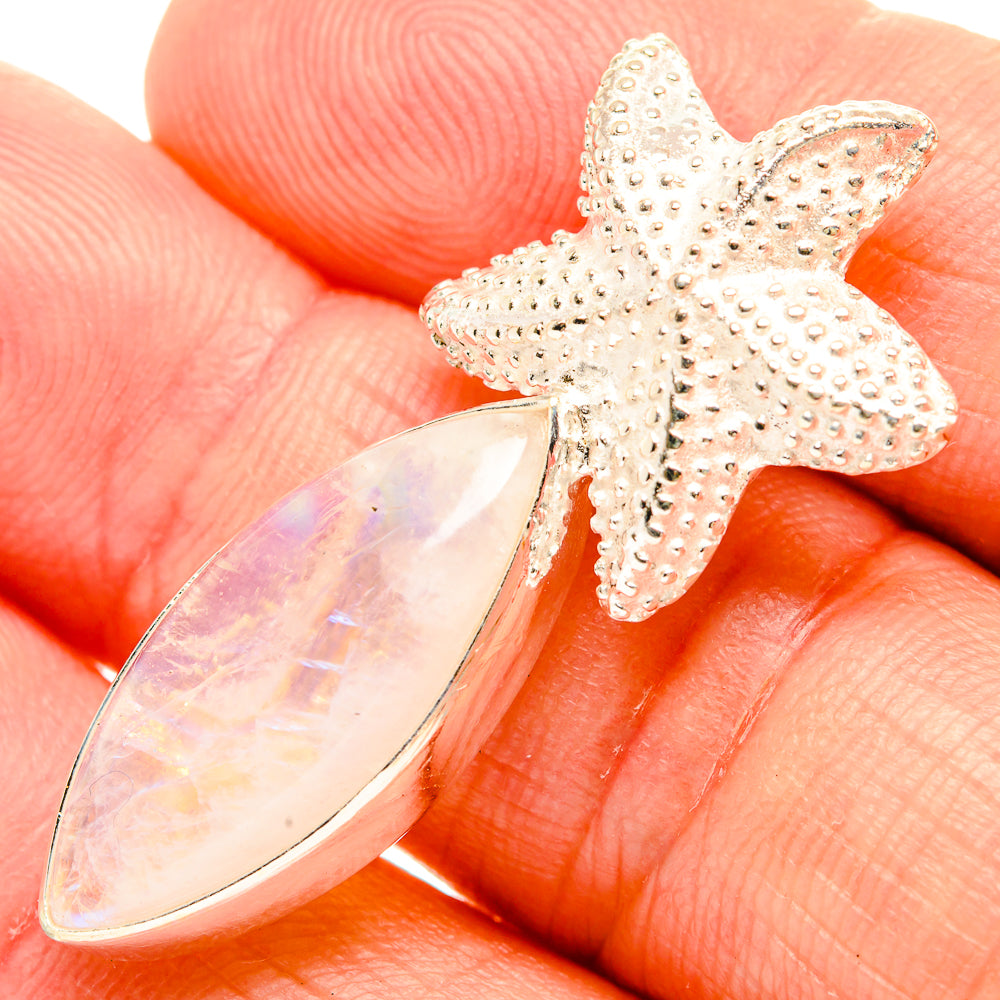 Rainbow Moonstone Pendants handcrafted by Anasilvercos - PD32589