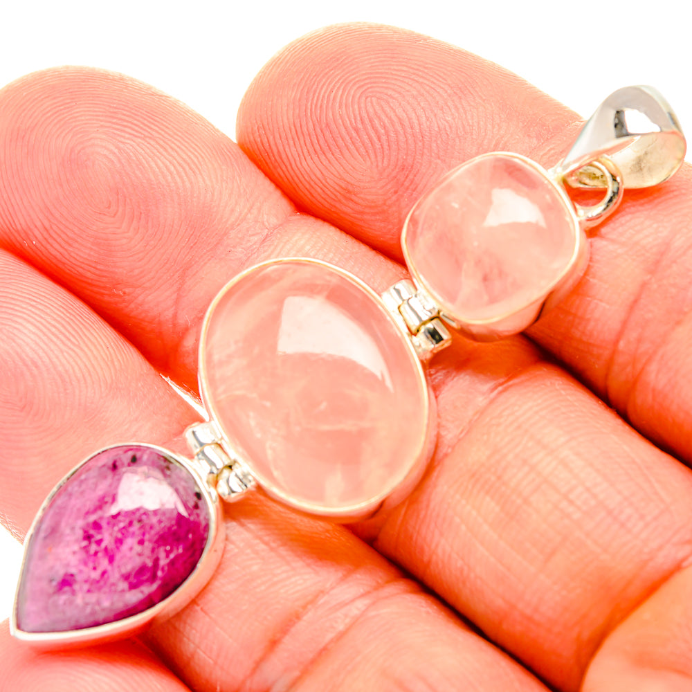 Rose Quartz Pendants handcrafted by Anasilvercos - PD32598