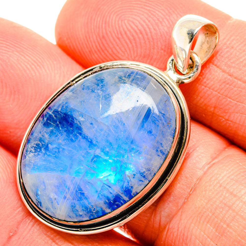 Rainbow Moonstone Pendants handcrafted by Anasilvercos - PD32609