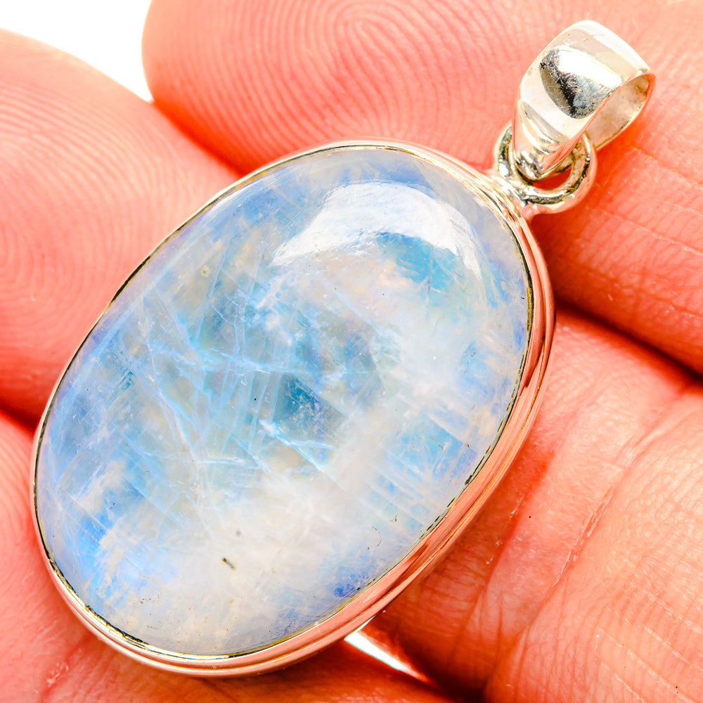 Rainbow Moonstone Pendants handcrafted by Anasilvercos - PD32611