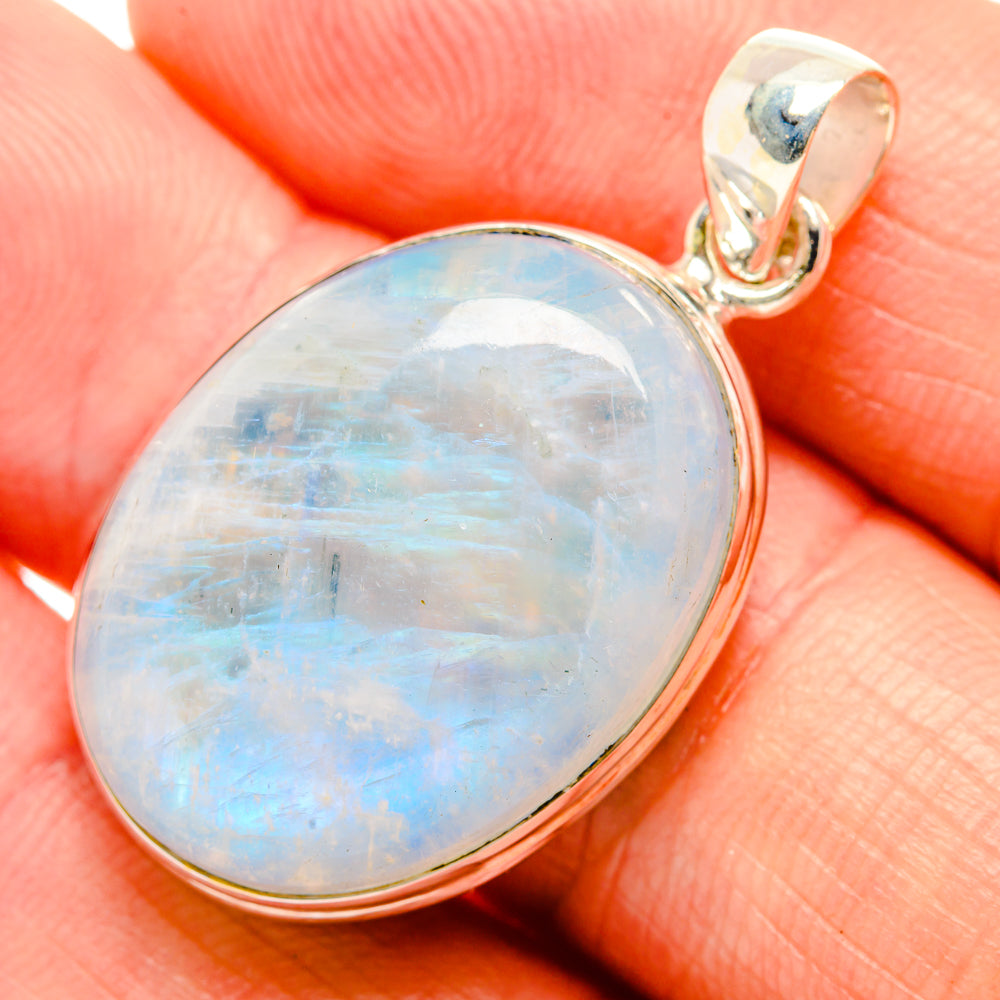 Rainbow Moonstone Pendants handcrafted by Anasilvercos - PD32612