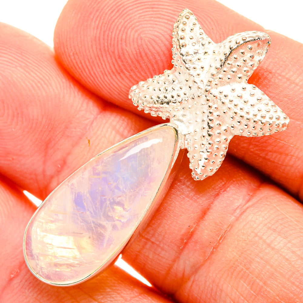 Rainbow Moonstone Pendants handcrafted by Anasilvercos - PD32614