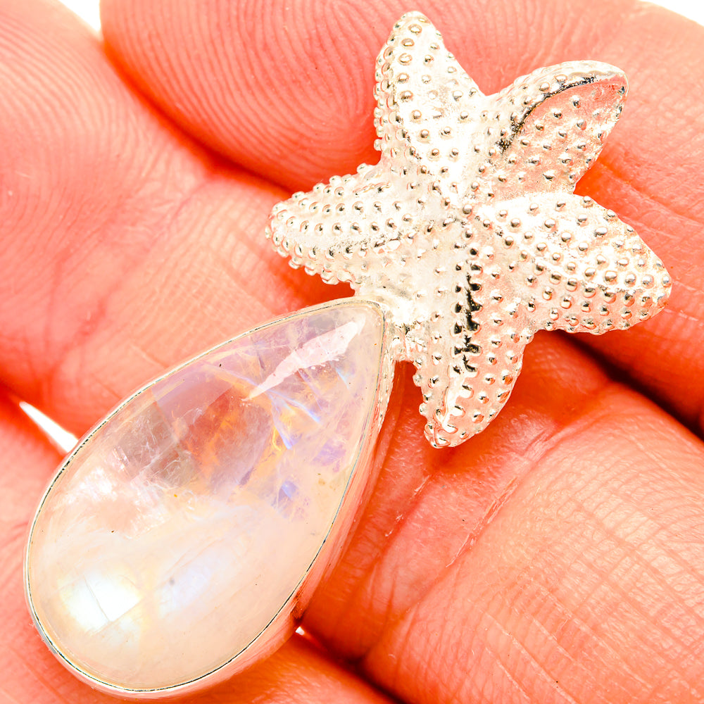 Rainbow Moonstone Pendants handcrafted by Anasilvercos - PD32622
