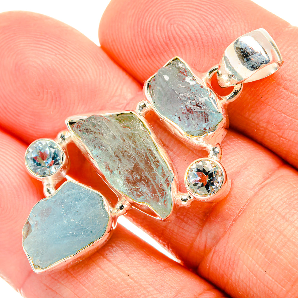 Aquamarine Pendants handcrafted by Anasilvercos - PD32630