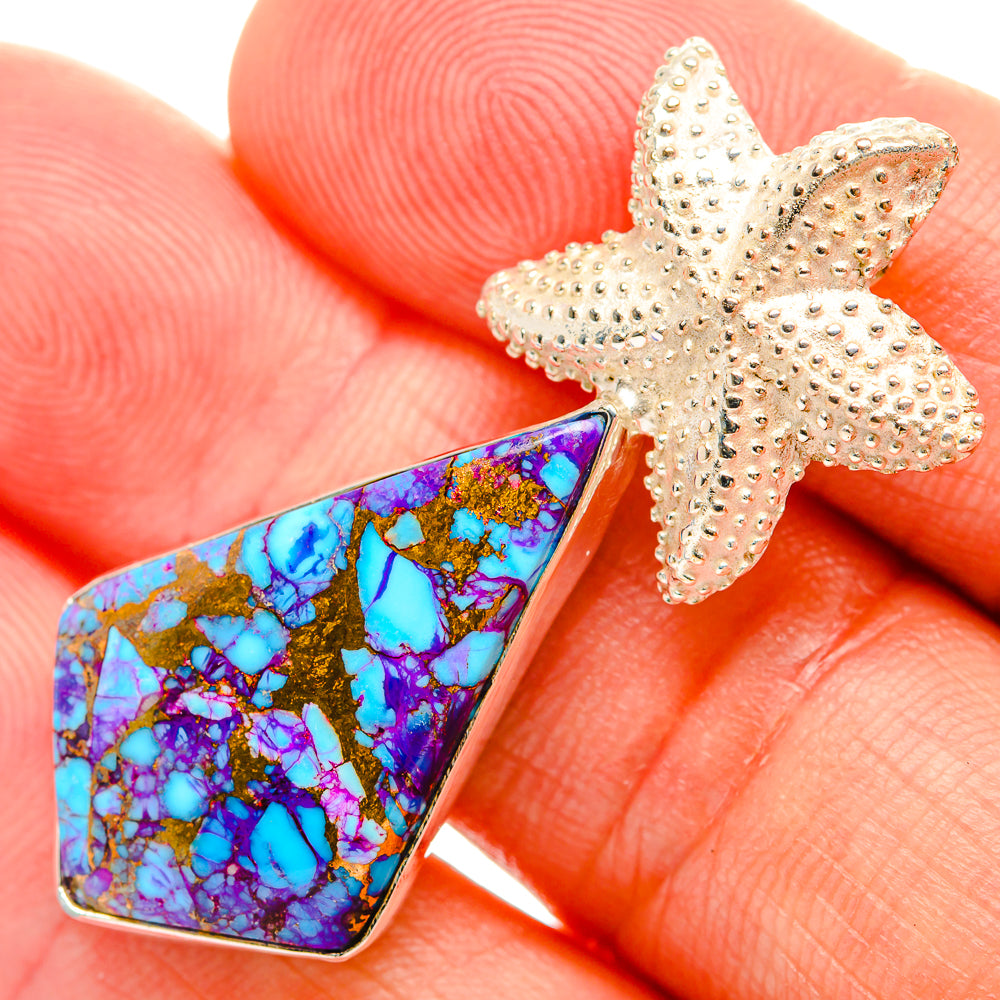 Purple Copper Composite Turquoise Pendants handcrafted by Anasilvercos - PD32639