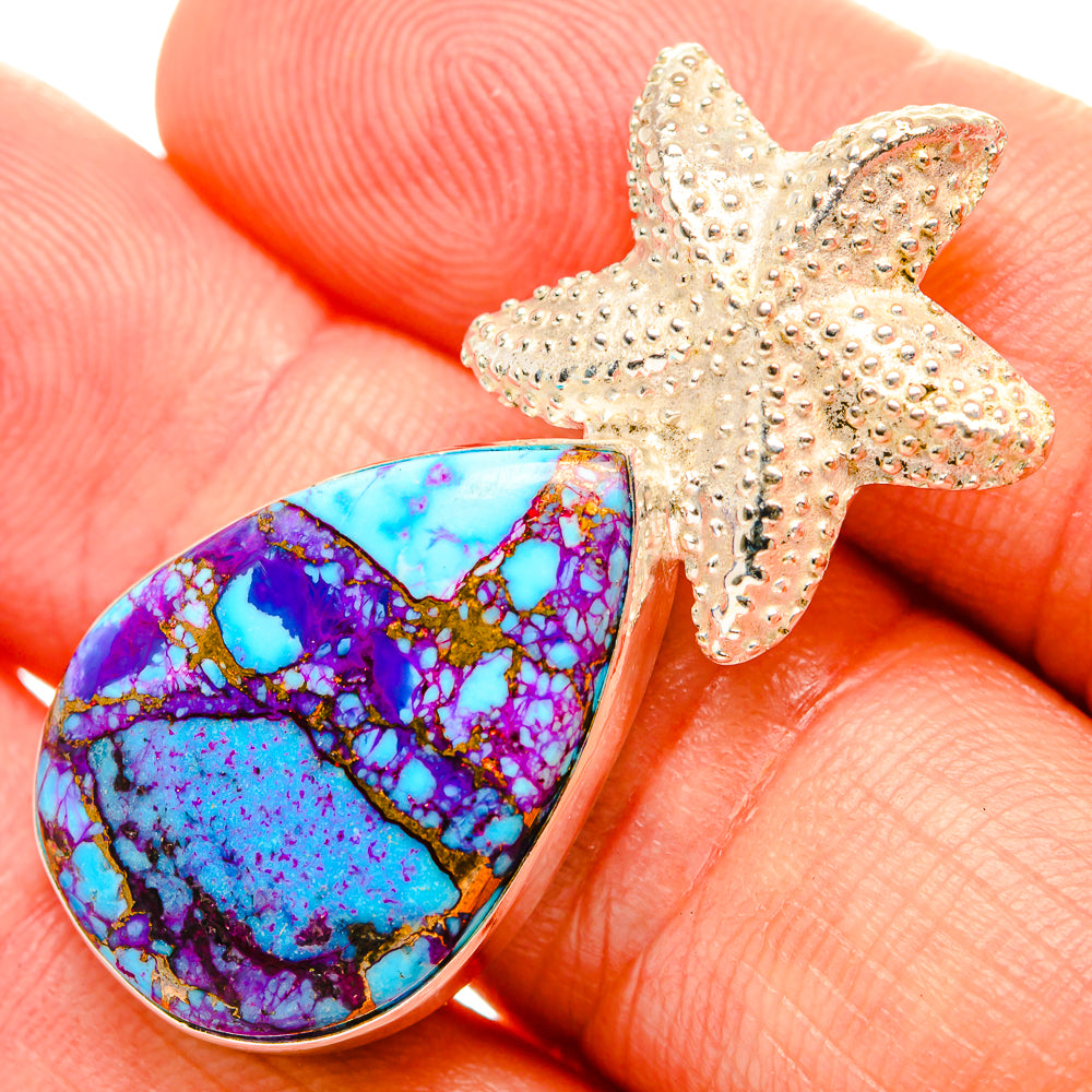 Purple Copper Composite Turquoise Pendants handcrafted by Anasilvercos - PD32653