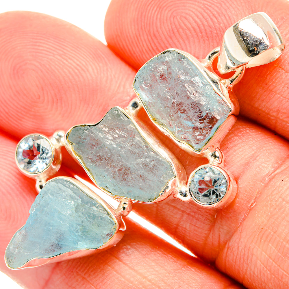 Aquamarine Pendants handcrafted by Anasilvercos - PD32686