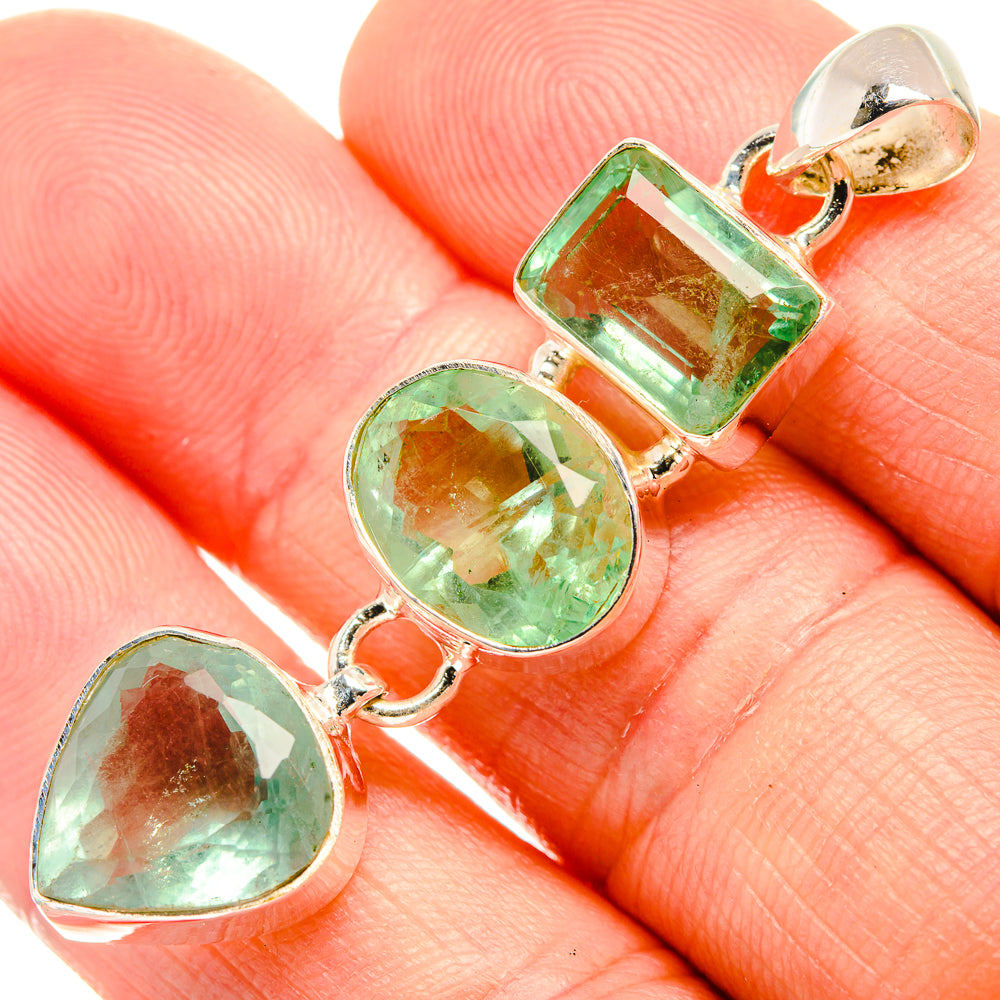 Green Fluorite Pendants handcrafted by Anasilvercos - PD32688