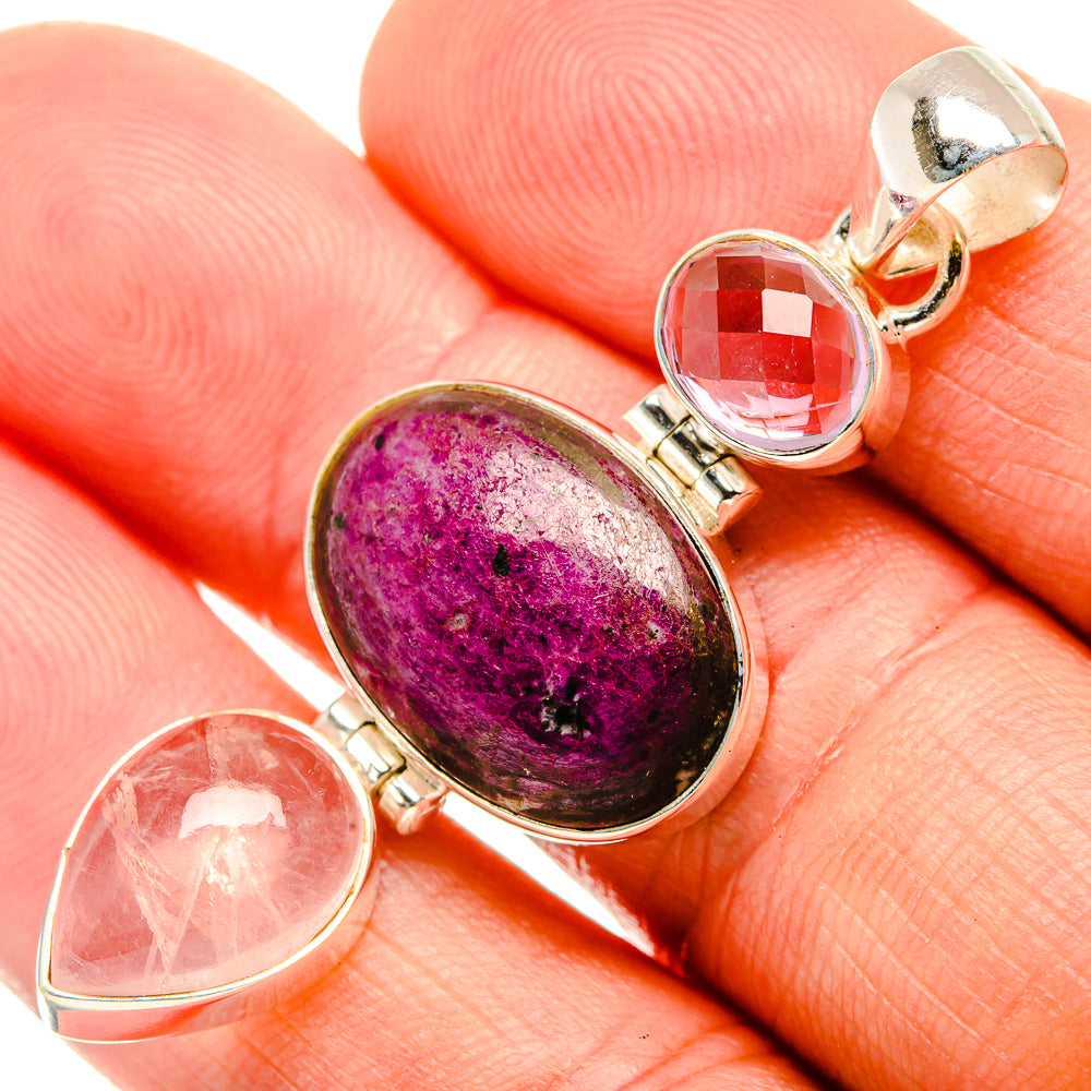 Ruby Fuchsite Pendants handcrafted by Anasilvercos - PD32694