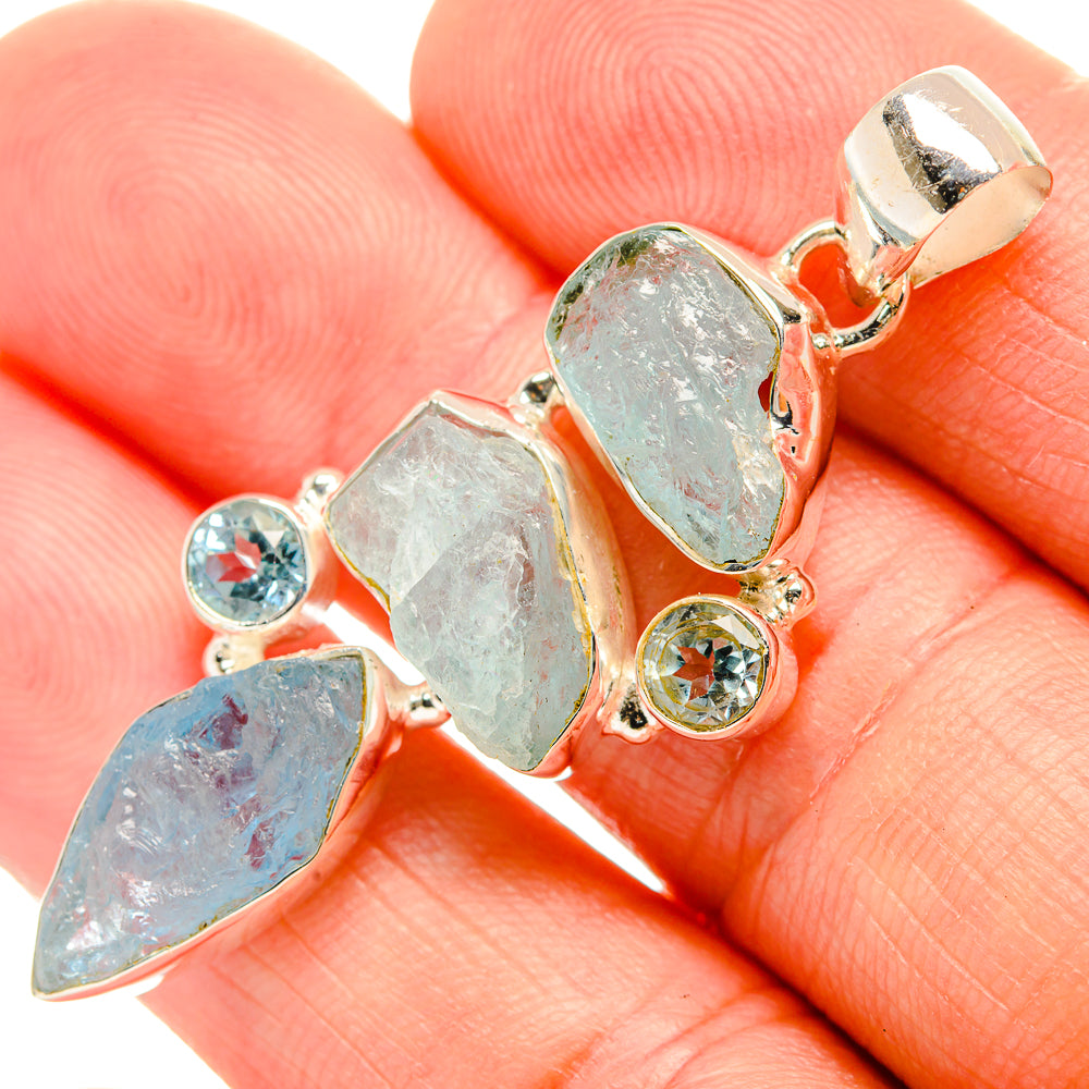 Aquamarine Pendants handcrafted by Anasilvercos - PD32698