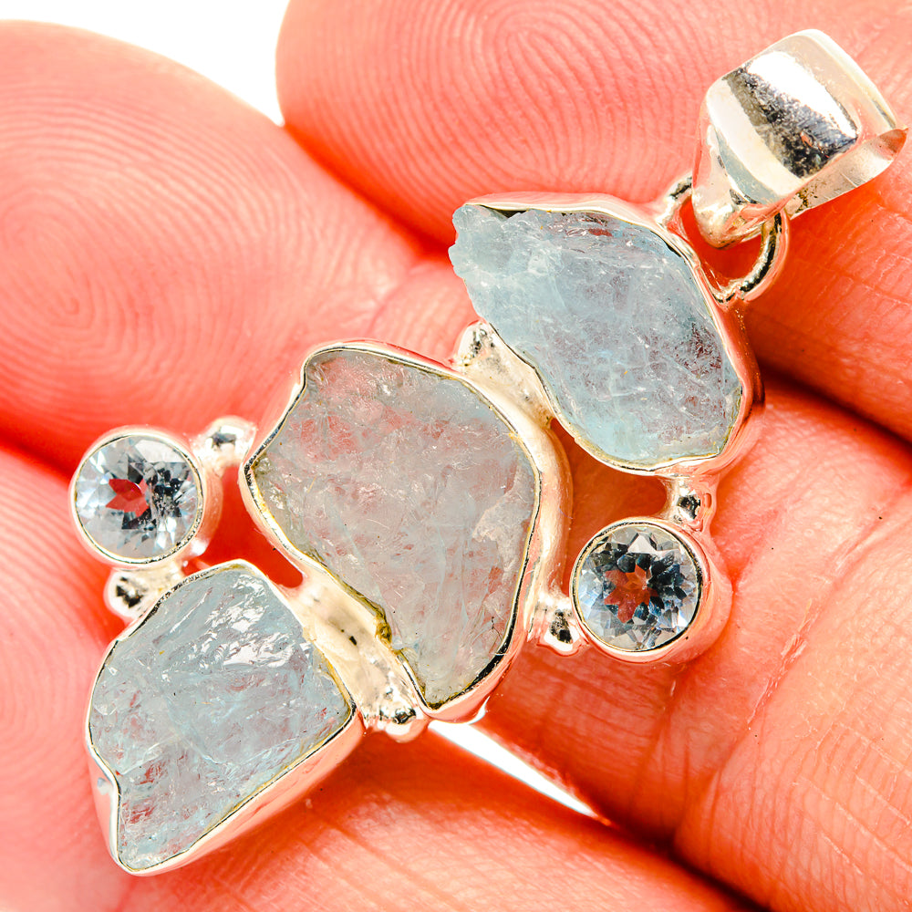 Aquamarine Pendants handcrafted by Anasilvercos - PD32699