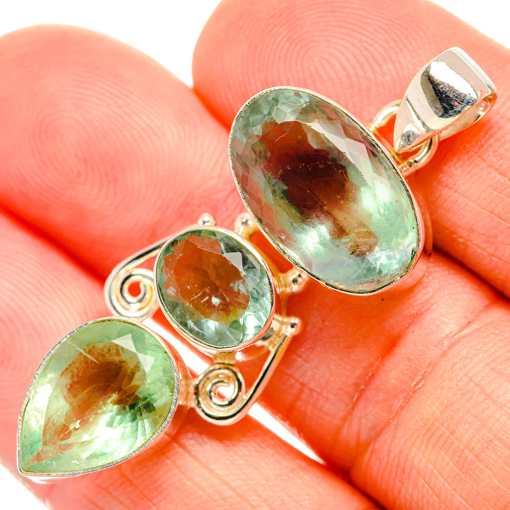 Green Fluorite Pendants handcrafted by Anasilvercos - PD32709