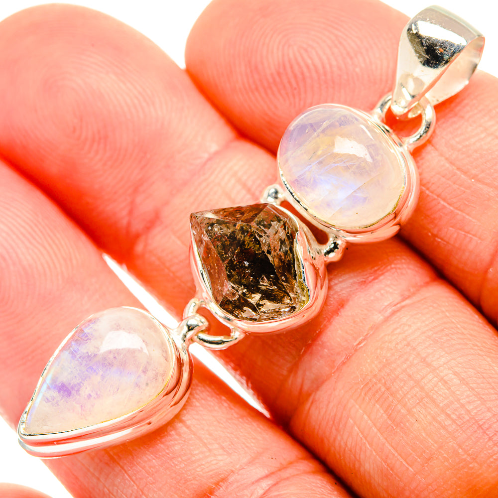 Rainbow Moonstone Pendants handcrafted by Anasilvercos - PD32716